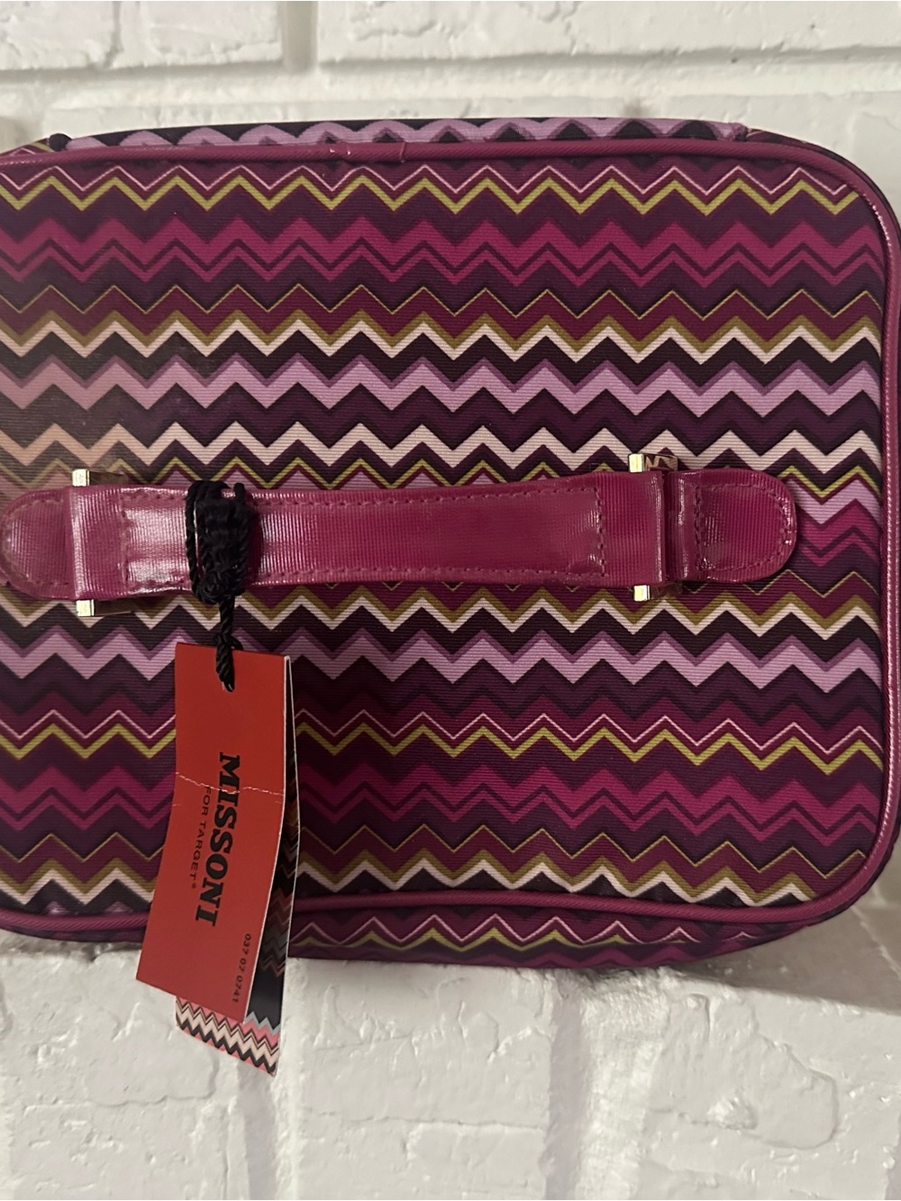 Missoni Zigzag Train Case in Magenta, Fuchsia and Olive